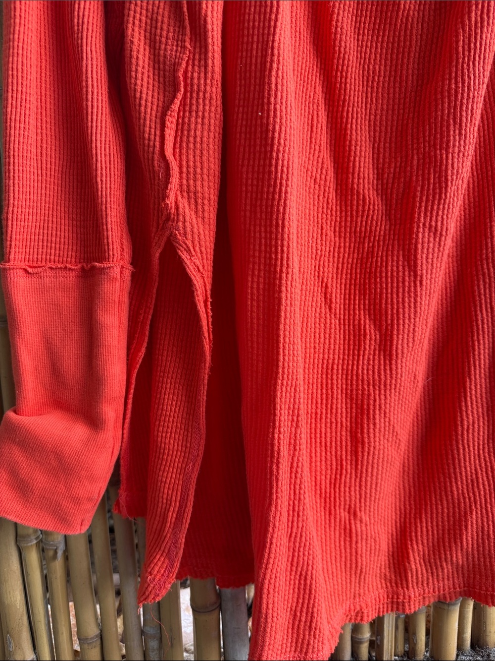 We The Free Orange-Red Waffle Knit Long Sleeve Top - Picture 5 of 5